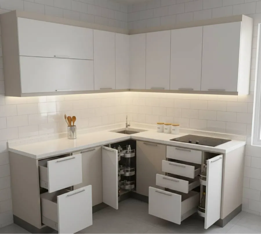 small l shaped kitchen with smart storage 1775806202298