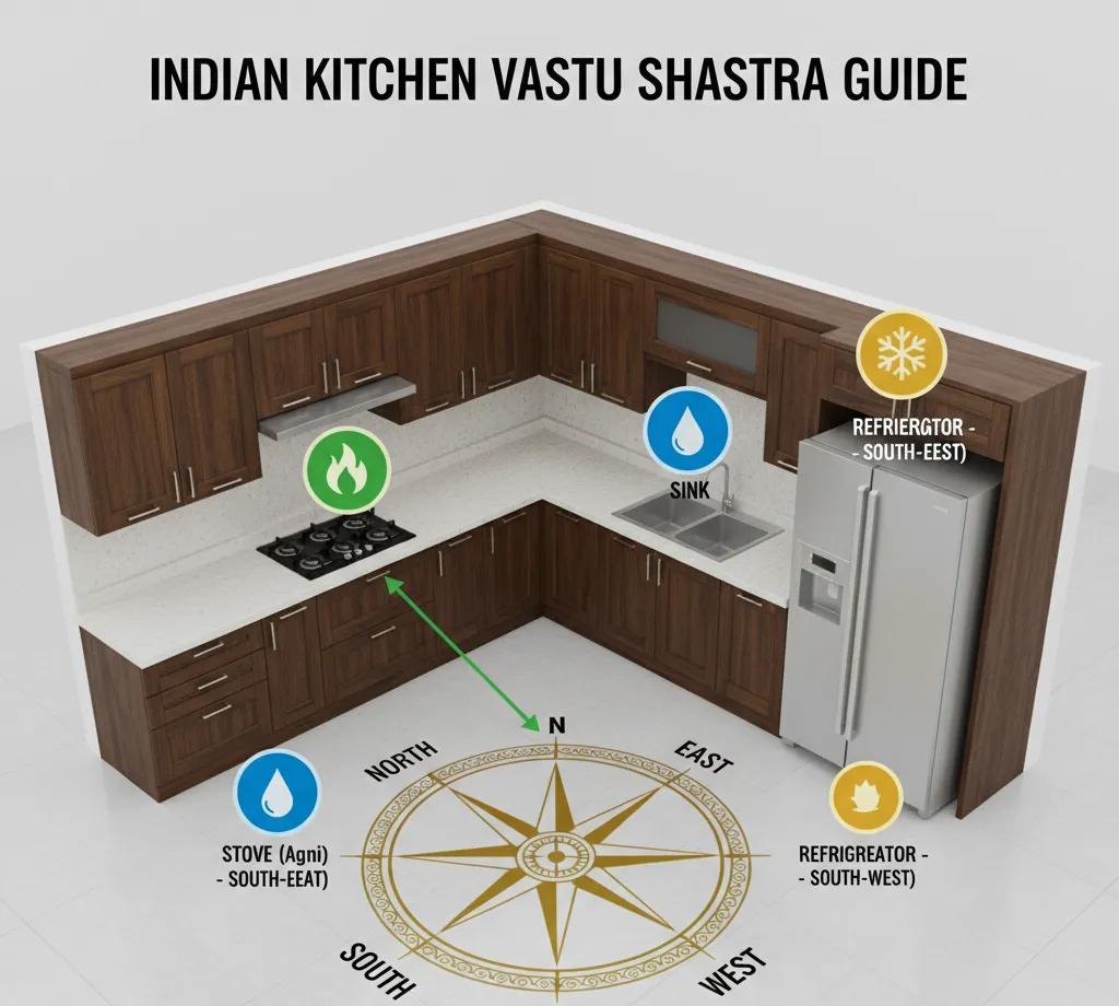 Kitchen Vastu: Best Direction for Stove, Sink & Fridge | Kitchen Kaki