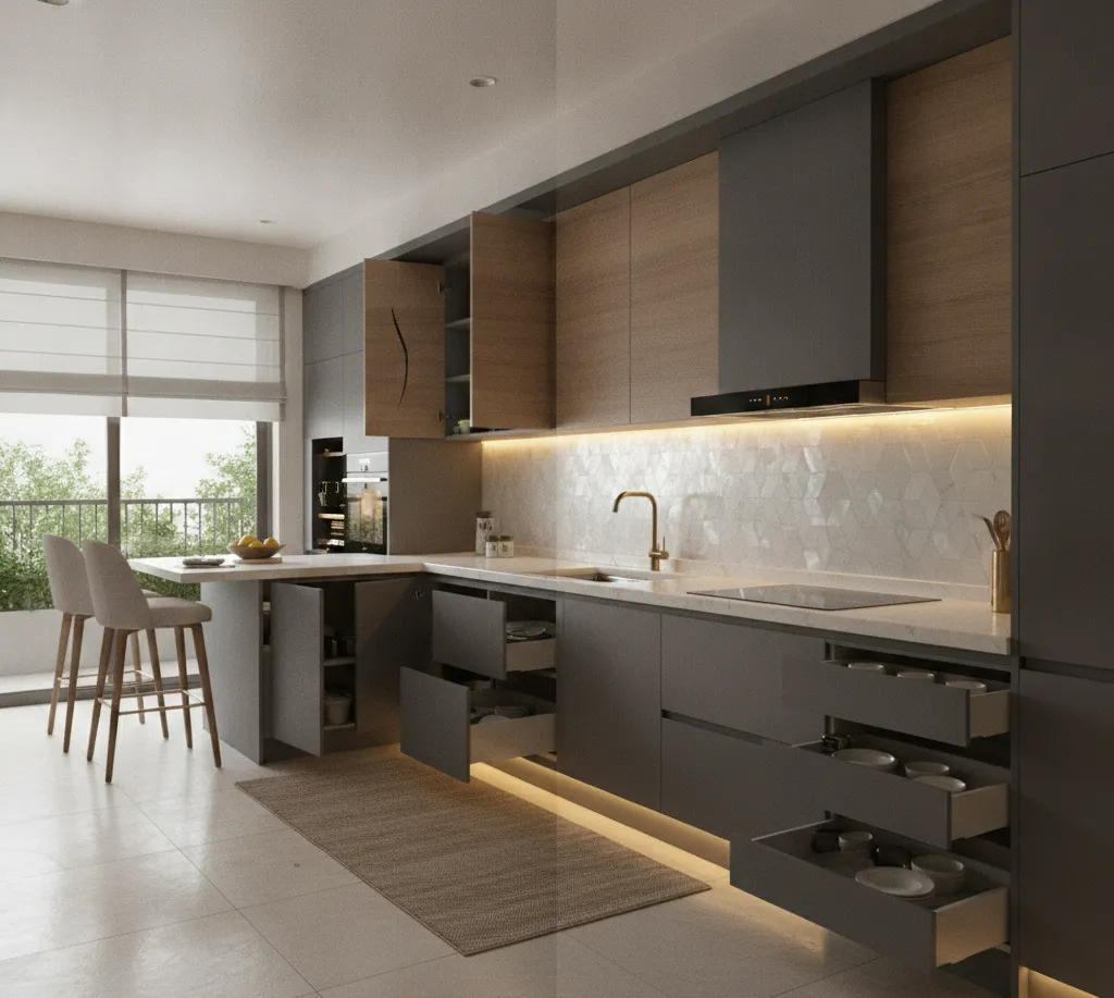 Kitchen Design #Modular Kitchen #Interior Design #Home Improvement