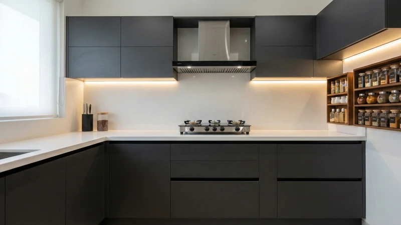 Straight Kitchen Layout 1