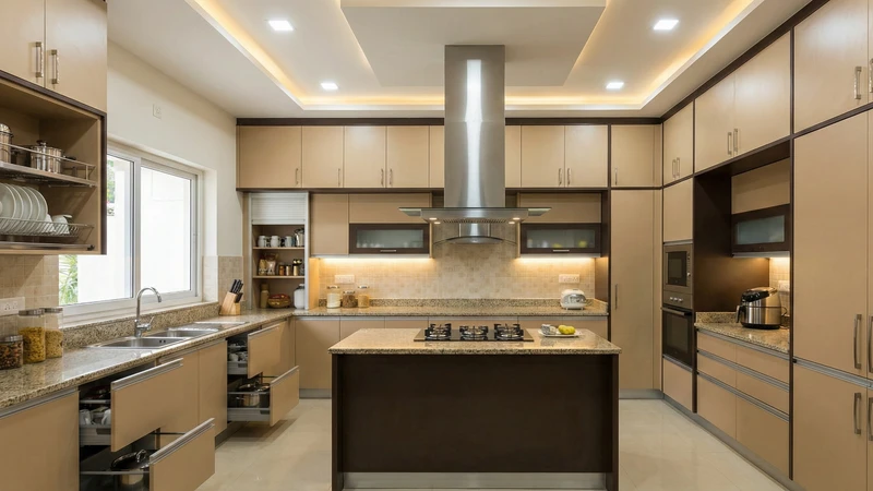 U-shape Kitchen Layout 1